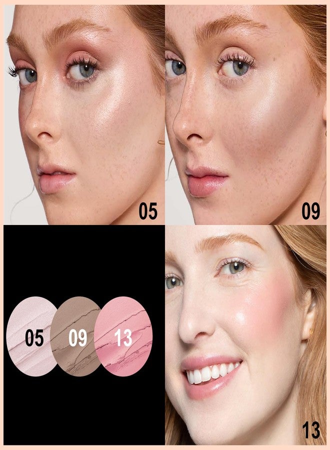 FOCALLURE 3 Pcs Cream Contour Sticks,Shades with Highlighter & Bronzer & Blush,Non-greasy Long-wear Face Contouring Pen,Easy to Sculpt the Face and Create a Lightweight Finishing Makeup,FAIR - Image 5
